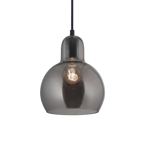 Colgante de vidrio color fumé E27 diámetro 18 cm alto 23 cm